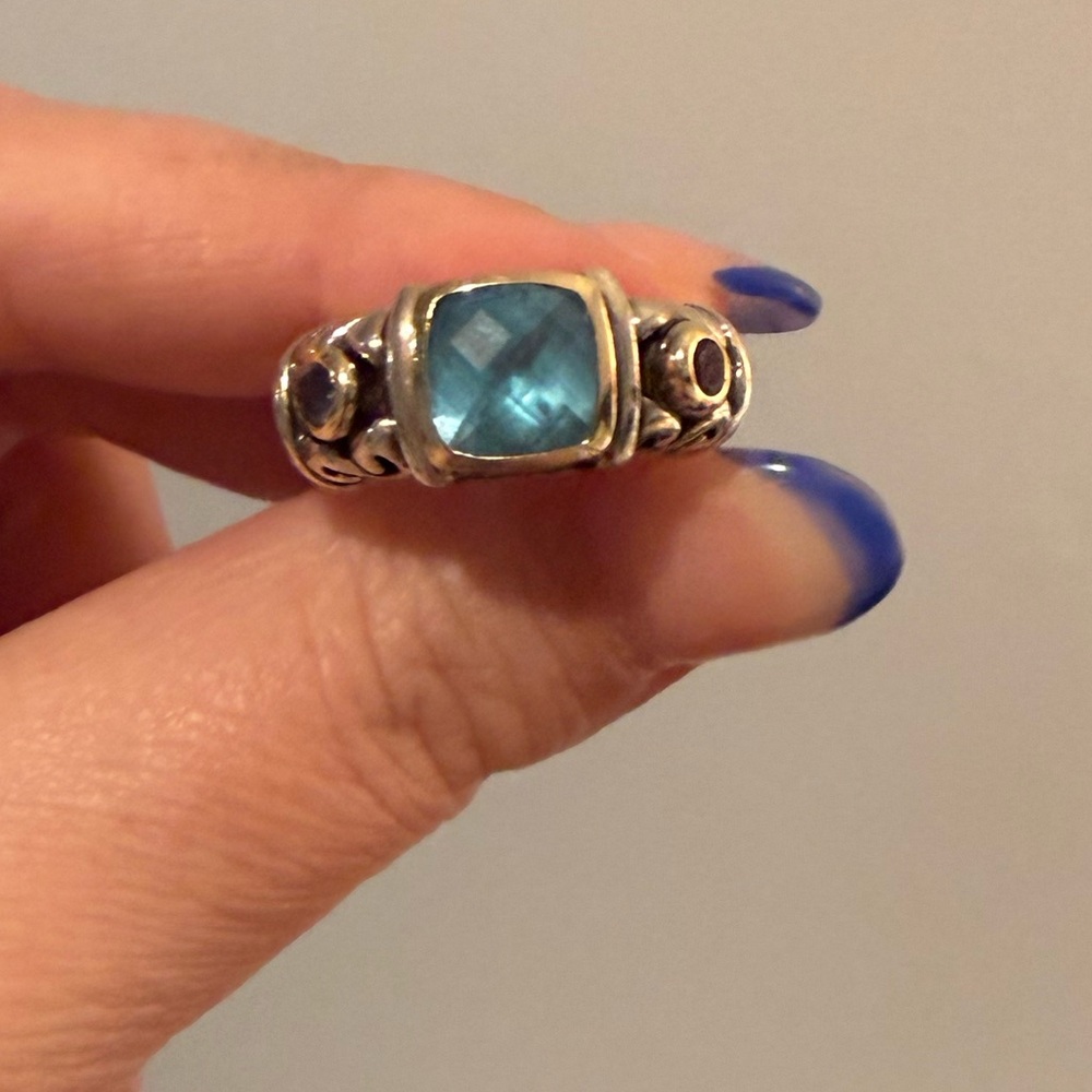 Gabrielle Bruni 14k Yellow Gold & Sterling Silver Aquamarine & Amethyst Ring